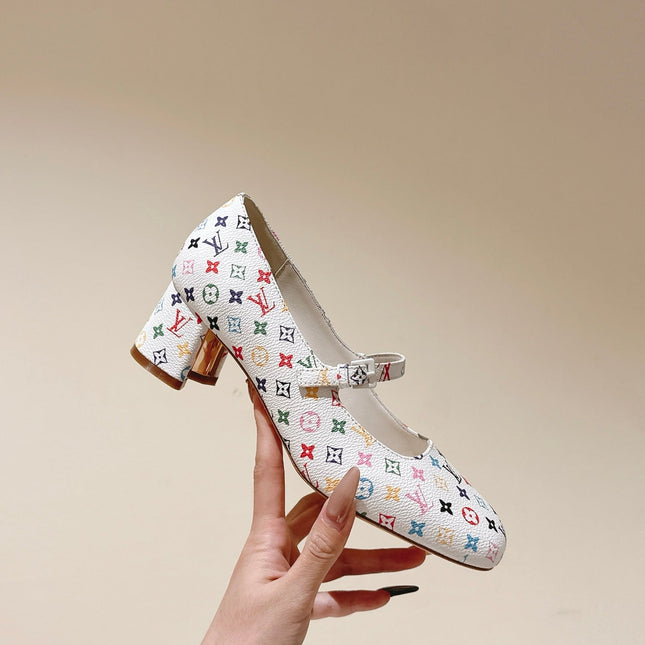 SWING HIGH MARY JANE 55 MM IN WHITE MONOGRAM CALFSKIN