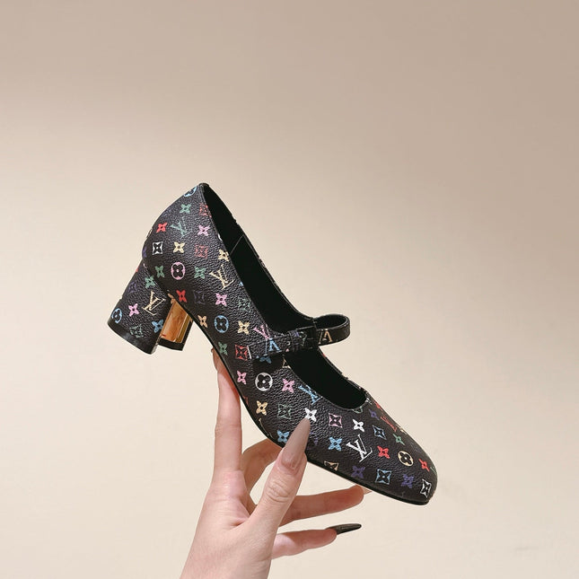 SWING HIGH MARY JANE 55 MM IN BLACK MONOGRAM CALFSKIN
