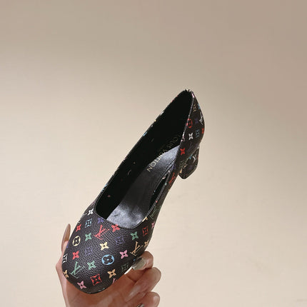 SWING HIGH PUMP 55 MM IN BLACK MONOGRAM CALFSKIN