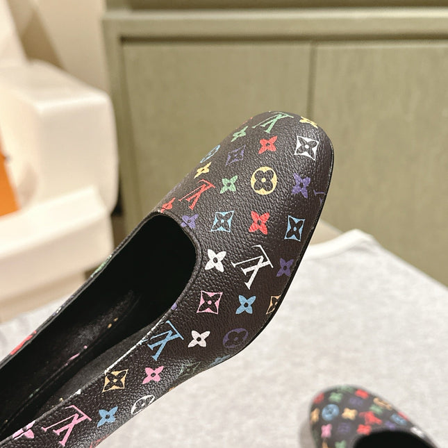 SWING HIGH PUMP 55 MM IN BLACK MONOGRAM CALFSKIN