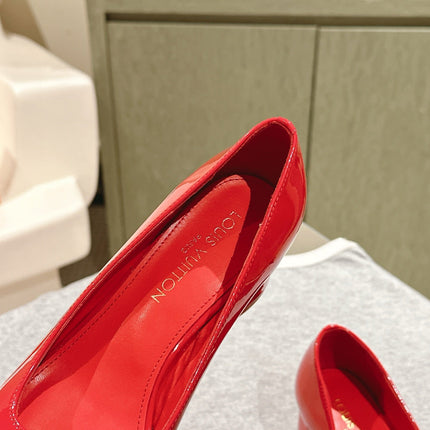 SWING HIGH PUMP 55 MM IN CRIMSON RED PATENT CALFSKIN