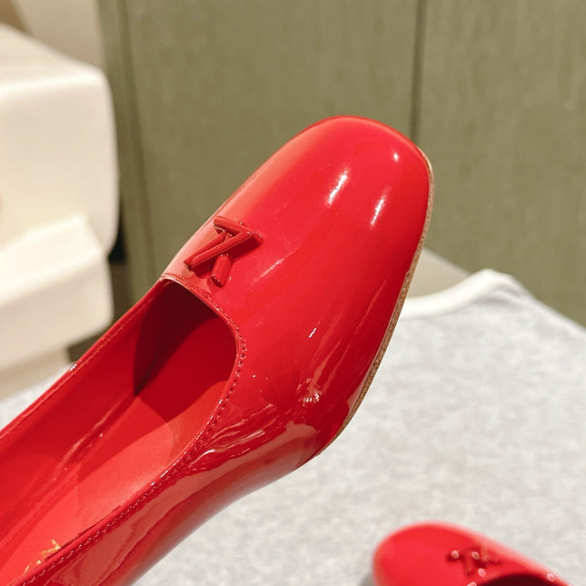 SWING HIGH PUMP 55 MM IN CRIMSON RED PATENT CALFSKIN