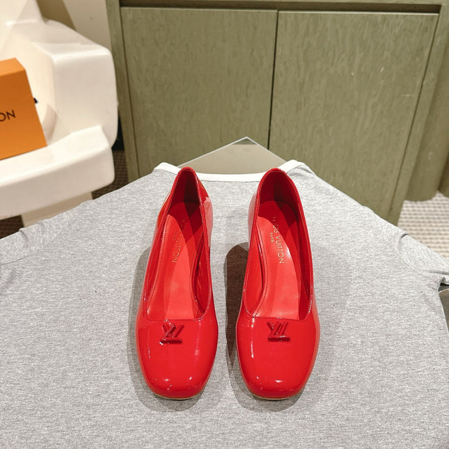 SWING HIGH PUMP 55 MM IN CRIMSON RED PATENT CALFSKIN