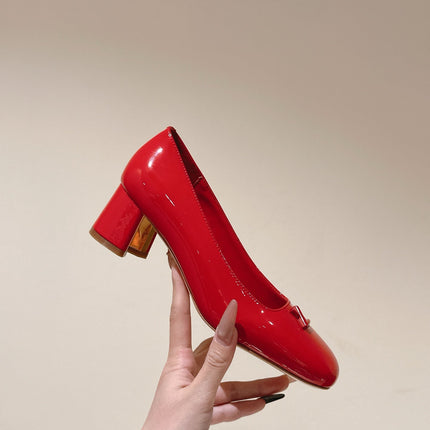 SWING HIGH PUMP 55 MM IN CRIMSON RED PATENT CALFSKIN