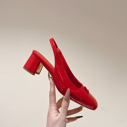 SWING SLINGBACK PUMP 55 MM IN CRIMSON RED CALFSKIN
