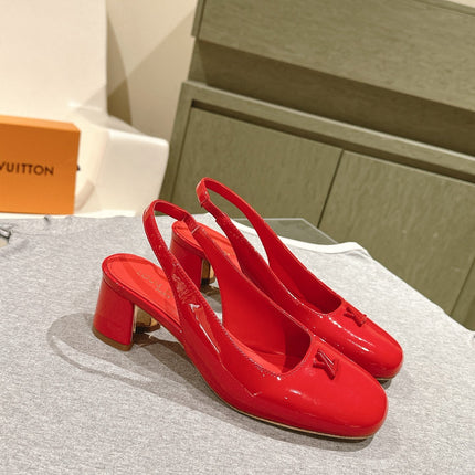 SWING SLINGBACK PUMP 55 MM IN CRIMSON RED CALFSKIN