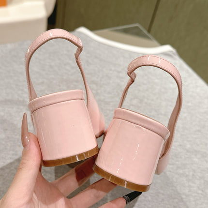 SWING SLINGBACK PUMP 55 MM IN PEACH PINK CALFSKIN