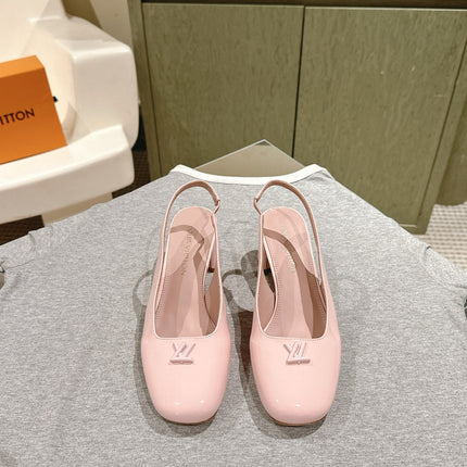 SWING SLINGBACK PUMP 55 MM IN PEACH PINK CALFSKIN