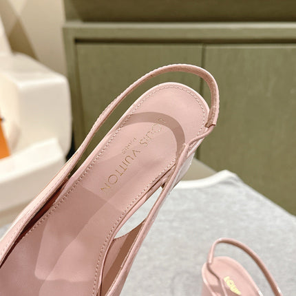 SWING SLINGBACK PUMP 55 MM IN PEACH PINK CALFSKIN
