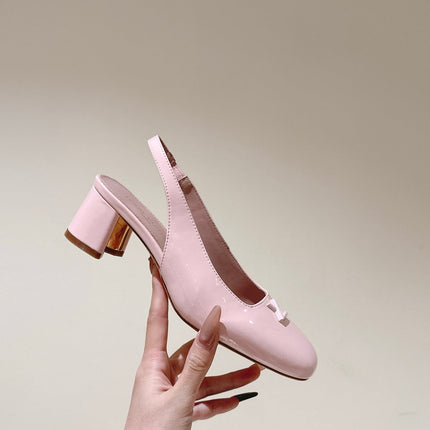 SWING SLINGBACK PUMP 55 MM IN PEACH PINK CALFSKIN