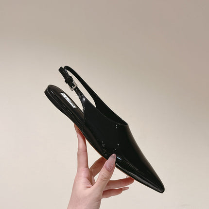 ALAIA SLINGBACK 25S IN BLACK PATENT LEATHER