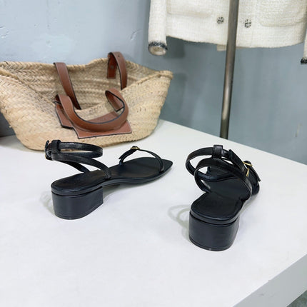 LP MINDIL SANDAL 25 IN BLACK LAMBSKIN
