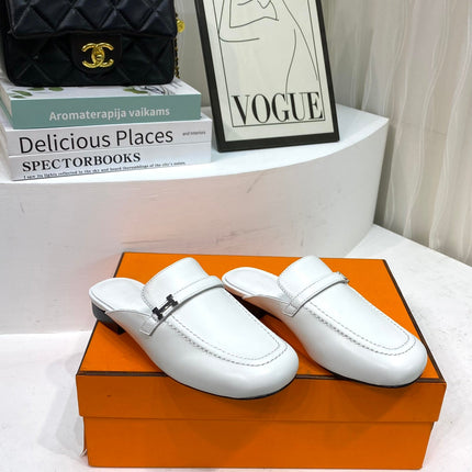 IENA MULE WHITE CALFSKIN