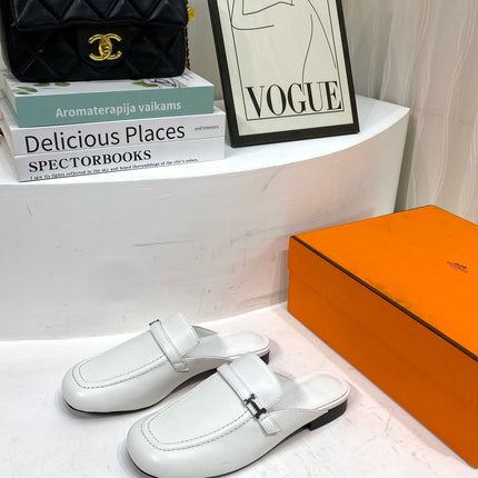 IENA MULE WHITE CALFSKIN