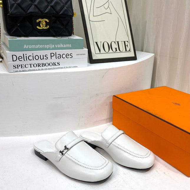 IENA MULE WHITE CALFSKIN
