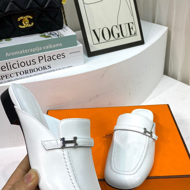 IENA MULE WHITE CALFSKIN