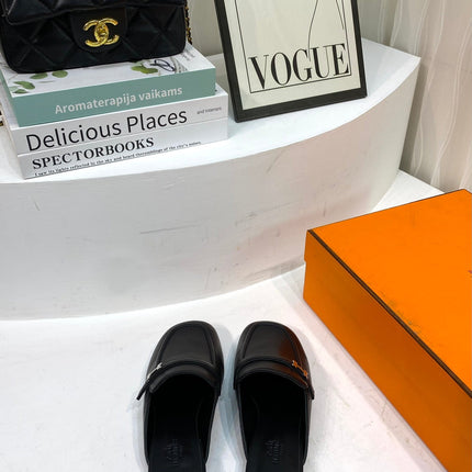 IENA MULE BLACK CALFSKIN