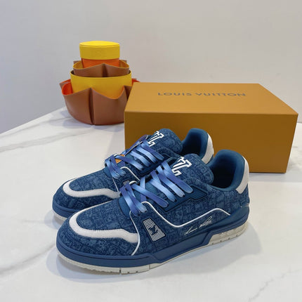 TRAINER SNEAKER IN CLASSIC BLUE MONOGRAM DENIM FABRIC
