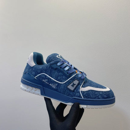 TRAINER SNEAKER IN CLASSIC BLUE MONOGRAM DENIM FABRIC