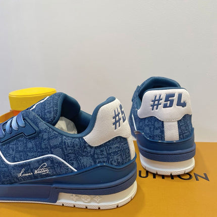 TRAINER SNEAKER IN CLASSIC BLUE MONOGRAM DENIM FABRIC