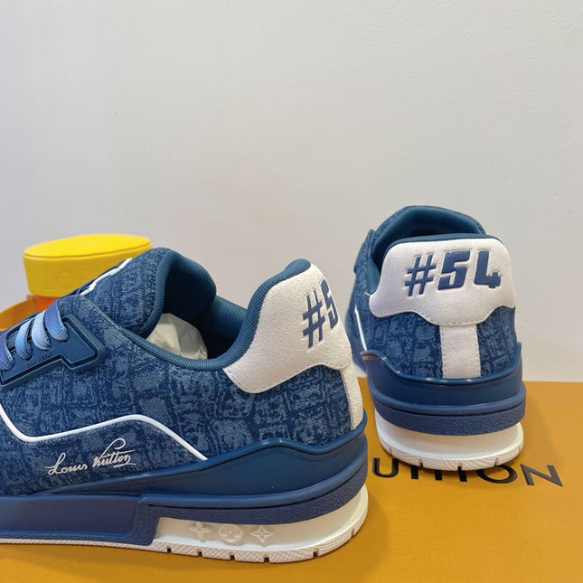 TRAINER SNEAKER IN CLASSIC BLUE MONOGRAM DENIM FABRIC