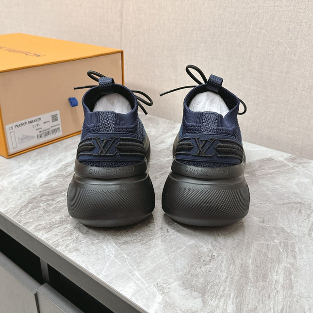 SNEAKERS IN MIDNIGHT BLUE DAMIER ELASTIC FABRIC