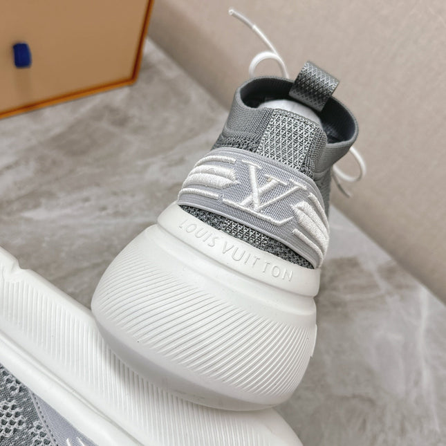 SNEAKERS IN DOVE GRAY DAMIER ELASTIC FABRIC
