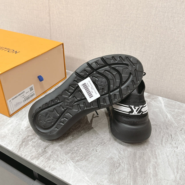 SNEAKERS IN BLACK DAMIER ELASTIC FABRIC