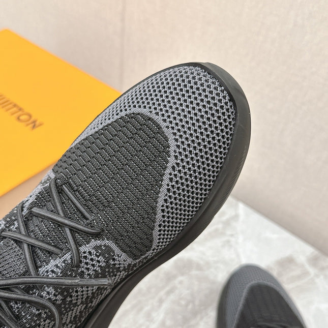 SNEAKERS IN BLACK DAMIER ELASTIC FABRIC