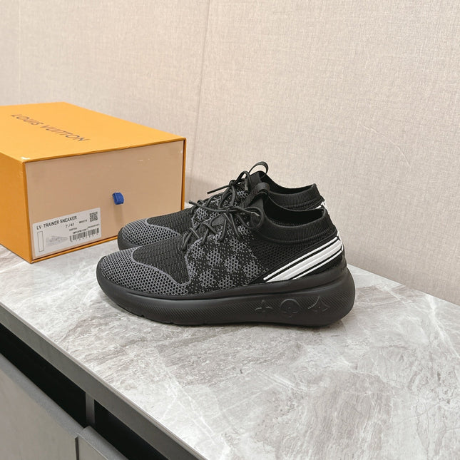 SNEAKERS IN BLACK DAMIER ELASTIC FABRIC