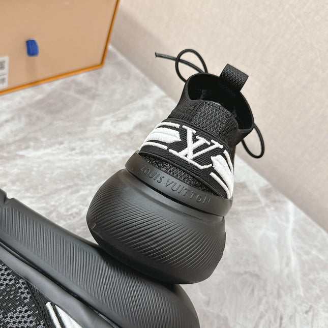 SNEAKERS IN BLACK DAMIER ELASTIC FABRIC