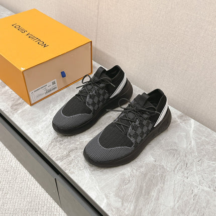 SNEAKERS IN BLACK DAMIER ELASTIC FABRIC
