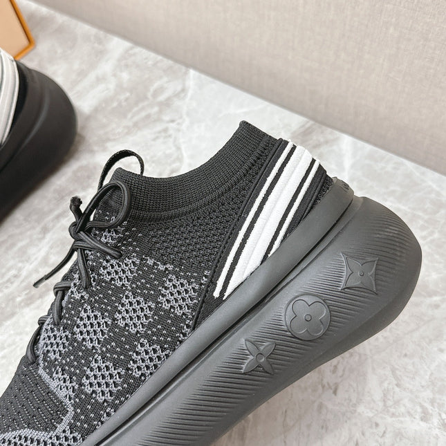 SNEAKERS IN BLACK DAMIER ELASTIC FABRIC