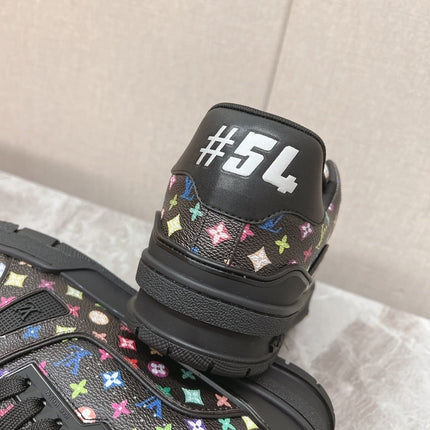 TRAINER SNEAKER IN BLACK MIX COLORFUL CALFSKIN