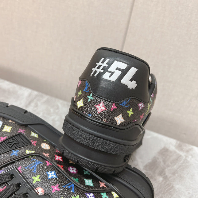 TRAINER SNEAKER IN BLACK MIX COLORFUL CALFSKIN