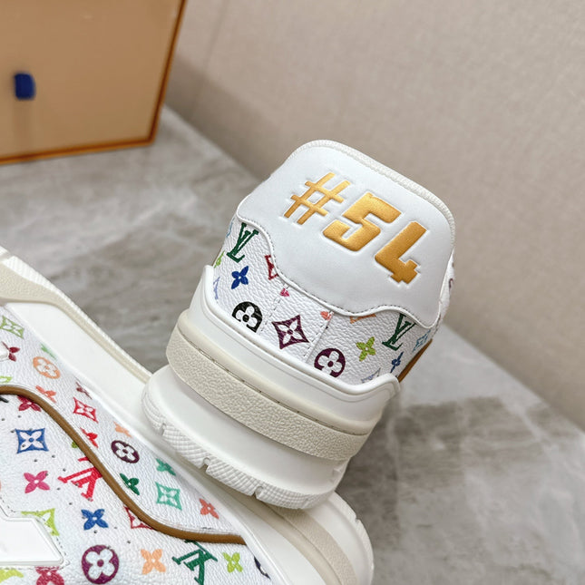 TRAINER SNEAKER IN WHITE MIX COLORFUL CALFSKIN