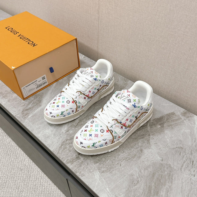 TRAINER SNEAKER IN WHITE MIX COLORFUL CALFSKIN