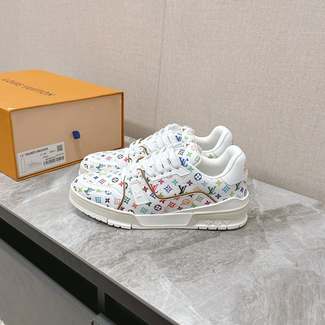 TRAINER SNEAKER IN WHITE MIX COLORFUL CALFSKIN