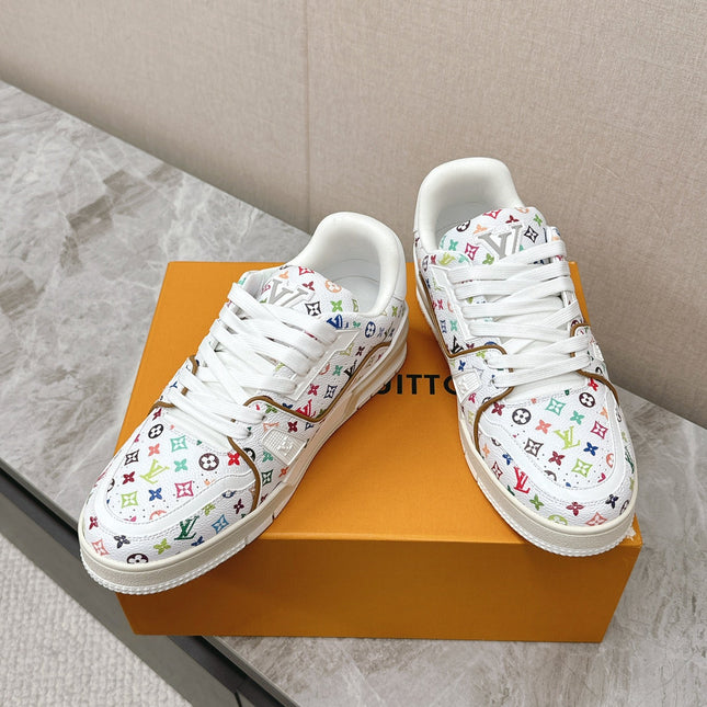 TRAINER SNEAKER IN WHITE MIX COLORFUL CALFSKIN