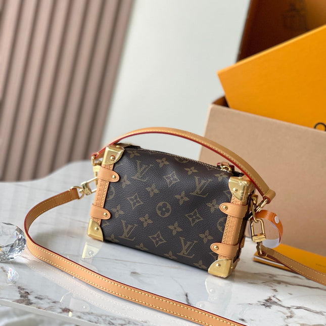 SIDE TRUNK MINI 18 IN BROWN MONOGRAM CANVAS GOLD HARDWARE