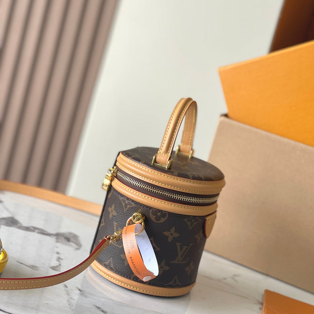 NANO CANNES 14 IN BROWN MONOGRAM CANVAS AND LEATHER TRIM