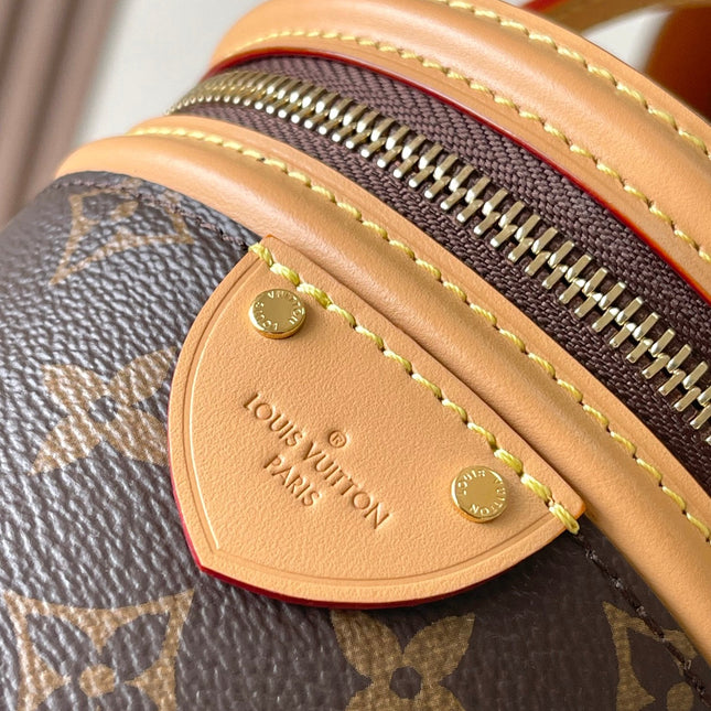 NANO CANNES 14 IN BROWN MONOGRAM CANVAS AND LEATHER TRIM