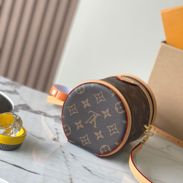 NANO CANNES 14 IN BROWN MONOGRAM CANVAS AND LEATHER TRIM
