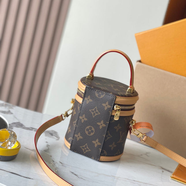 NANO CANNES 14 IN BROWN MONOGRAM CANVAS AND LEATHER TRIM