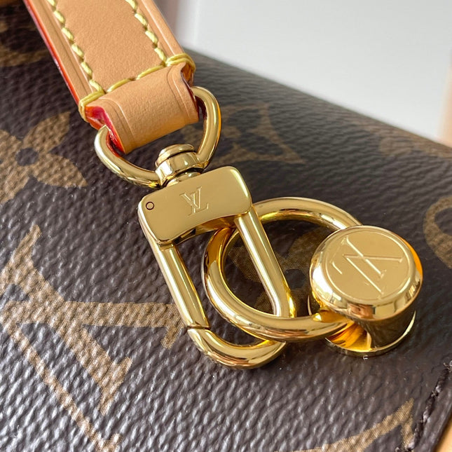 NANO CANNES 14 IN BROWN MONOGRAM CANVAS AND LEATHER TRIM