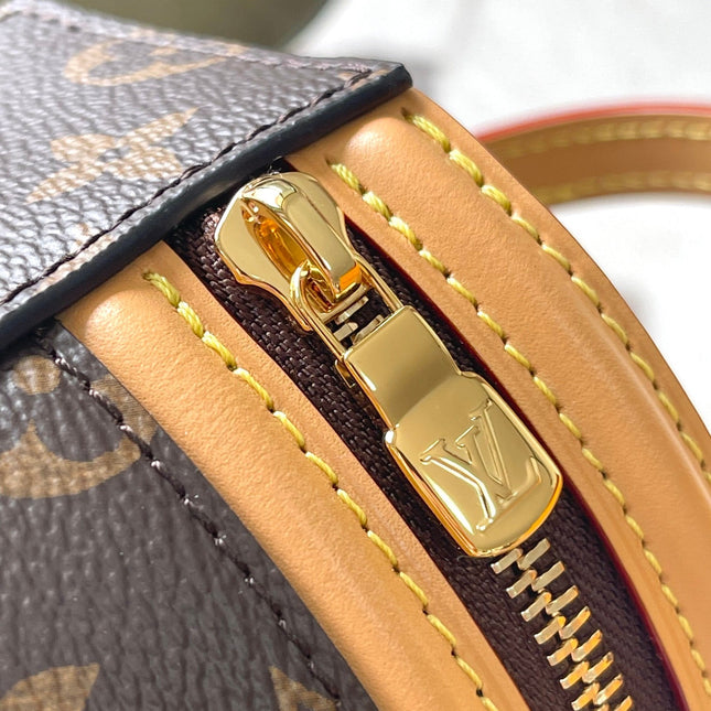 NANO CANNES 14 IN BROWN MONOGRAM CANVAS AND LEATHER TRIM