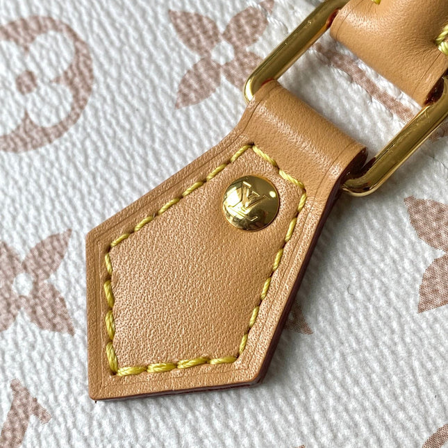 NANO ALMA 18 IN WHITE MONOGRAM DUNE CANVAS GOLD HARDWARE