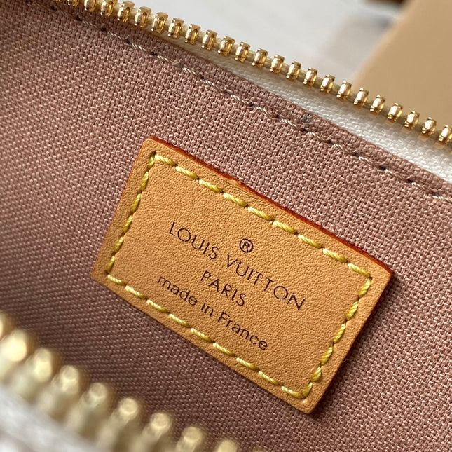 NANO ALMA 18 IN WHITE MONOGRAM DUNE CANVAS GOLD HARDWARE