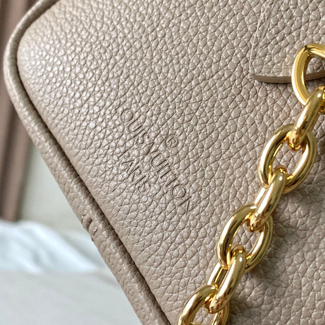 SPEEDY BANDOULIÈRE 20 IN TAUPE BROWN AND WHITE MONOGRAM EMPREINTE LEATHER