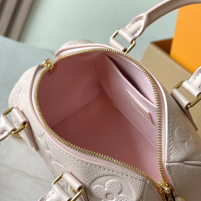 SPEEDY BANDOULIÈRE 20 IN LIGHT PINK MONOGRAM EMPREINTE LEATHER